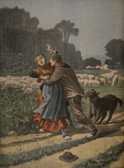 Shepherdess Defended by Her Dog, Illustration from 
